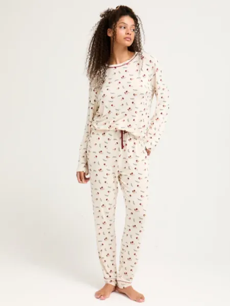 Bamboo Pyjama Set in Robin Print